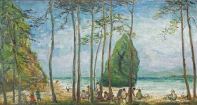 1-Artists Gathering, 2002 50cm x 90cm 2002 Oil on Canvas