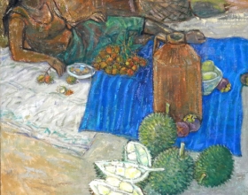 19-King of Malaysian Fruits, 2003 90cm x 90cm Oil on Canvas