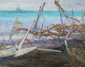 2-Bali Boats, 2002 60cm x 81cm 2002 Oil on Canvas