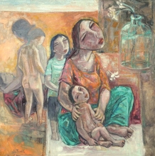 9-Family,2004 120cm x 120cm 2004 Oil on Canvas