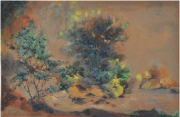 2-Misty, 1954 RM 44,000.00-SOLD | Watercolour on paper | 34.5 x 52.5 cm