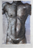 1-Male Torso, 1999 RM 16,500.00-SOLD | Mixed media on paper | 57 x 44 cm