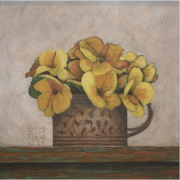 2-Flowers, 1996 RM 9,350.00-SOLD | Acrylic on board | 18.5 x 19 cm