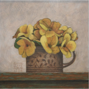 2-Flowers, 1996 RM 9,350.00-SOLD | Acrylic on board | 18.5 x 19 cm