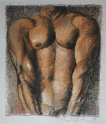 3-Male Torso in Brown, 1999 RM 15,400.00-SOLD | Mixed media on paper | 57 x 44 cm