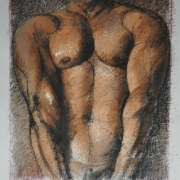 3-Male Torso in Brown, 1999 RM 15,400.00-SOLD | Mixed media on paper | 57 x 44 cm