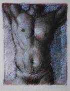 8-Male Torso in Grey, 1999 RM 17,600.00-SOLD | Mixed media on paper | 57 x 44 cm