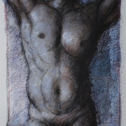 8-Male Torso in Grey, 1999 RM 17,600.00-SOLD | Mixed media on paper | 57 x 44 cm