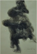 3-Pertarungan, 1999 RM 11,550.00-SOLD | Charcoal on paper | 53 x 37 cm