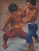 4-Pertarungan, 2008 RM 41,800.00-SOLD | Oil pastel on paper | 74 x 53.5 cm