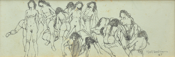 21-Khalil-Ibrahim,-1987,-Pen-on-paper,-15-x-50cm