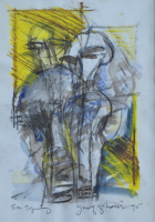 23-Yusof-Ghani,-Siri-Topeng,-1995,-Mixed-media-on-paper,-40.5-x-27cm