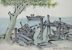 17-Tan-Choon-Ghee-'Untitled'-(1982)-Chinese-ink-and-watercolour-on-paper,-44-x-67cm-RM-7,500---8,500