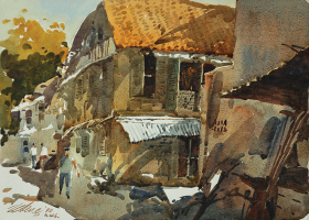 18-Ong-Kim-Seng,-Straits-Chinese-House,-1990,-Watercolour-on-paper,-28-nx-38cm-RM-1,800---3,200