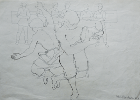 21-Khalil-Ibrahim-'Sepak-Takraw'-(1983)-Ink-on-Paper-25cm-x-35.5cm-RM-1,000---2,500-