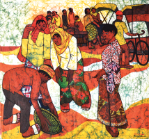 18-Kwan-Chin-&-Ismail-Mat-Hussin-'Kota-Bharu-Market'-Batik-46.5-x-42.5-cm