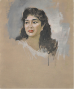 1-Portrait of an Indonesian Beauty, Undated RM 24,200.00-SOLD Oil on canvas 80 x 65 cm