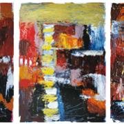 1-Abstract Landscape V, 2011 RM 7,150.00-SOLD Oil on paper 54.5 x 67 cm x 3 pieces