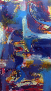3-RM 2,420.00-SOLD Bhanu Achan "Landscape Series I" (2011) Mixed Media on Canvas 151cm x 84cm RM 3,000 - 6,000