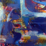 3-RM 2,420.00-SOLD Bhanu Achan "Landscape Series I" (2011) Mixed Media on Canvas 151cm x 84cm RM 3,000 - 6,000