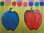 5-Apples, 2011 RM 1,680.00-SOLD | Oil on canvas | 90 x 120 cm