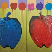 5-Apples, 2011 RM 1,680.00-SOLD | Oil on canvas | 90 x 120 cm