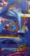 7-RM 3,360.00-SOLD Lot 54 Bhanu Achan "Landscape Series II" (2011) Mixed Media on Canvas 151cm x 84cm RM 8,000