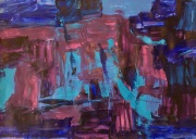 Bhanu Achan, Waterways I, 2016, Mixed media on paper 59 x 42cm