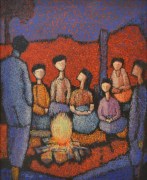 3-Family gathering, 1996 RM 5,500.00-SOLDOil on canvas71 x 58 cm