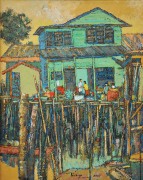 4-Stilt Houses, 2007 RM 5,500.00-SOLD | Oil on canvas| 73 x 58.5 cm