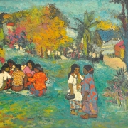 7-Peaceful Life, 1969 - 1971 RM 28,600.00-SOLD | Oil on canvas | 49.5 x 81 cm