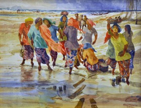 16-Khalil Ibrahim. East Coast Series, (2002) 62cm x 48.5cm Watercolour on Paper