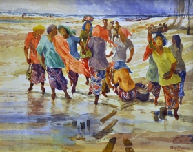 16-Khalil Ibrahim. East Coast Series, (2002) 62cm x 48.5cm Watercolour on Paper