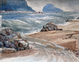 32-Mokhtar Ishak. Imaginary Seascape, (2010) Watercolour on Paper. 17cm x 21cm