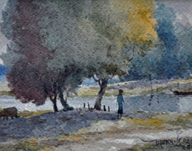 37-Mokhtar Ishak. Panamban (2010) 19 cmx 14cm watercolour on paper