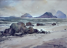 40-Mokhtar Ishak. Pantai Sabak (2000) 19.5 cmx 14cm watercolour on paper
