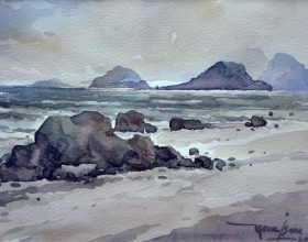 40-Mokhtar Ishak. Pantai Sabak (2000) 19.5 cmx 14cm watercolour on paper