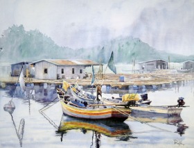64-Nik Rafin. Serenity (2011) Watercolour on Paper 50cm x 70cm