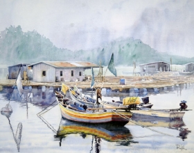 64-Nik Rafin. Serenity (2011) Watercolour on Paper 50cm x 70cm