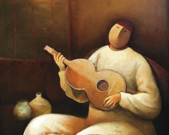 58-Eng-Tay-Guitar-Player-1993-Oil-on-canvas-51-x-51-cm