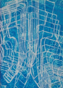 4-Kebaya Series - Blue, 2006 RM 8,250.00-SOLD | Batik | 90.5 x 65 cm