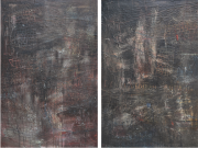 3-Candi Lembah Bujang I & II, 2004 RM 8,800.00-SOLD | Mixed media on canvas | 121 x 76.5 cm