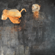 9-Man and Monkey, 2009 RM 6,720.00-SOLD | Acrylic on canvas 137 x 137 cm