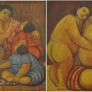 2-Mama I & Mama II, 2005 RM 6,930.00-SOLD | Oil on canvas | 61 x 61 cm x 2 pieces