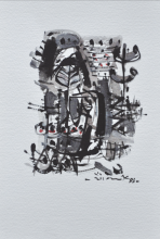 1-Awang Damit Ahmad "Essence of Culture" Series I (1993) Mixed Media on Paper 19cm x 28cm