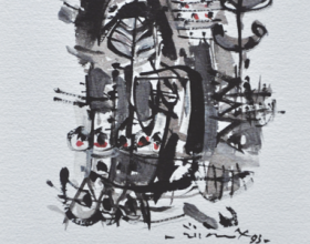1-Awang Damit Ahmad "Essence of Culture" Series I (1993) Mixed Media on Paper 19cm x 28cm
