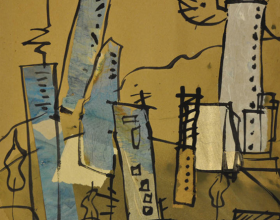30-Frank Woo "City Life, City Lookout Series - Reflection I" (2004) Mixed Media on Paper 33x 33 cm