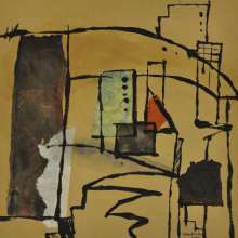 31-Frank Woo "City Life, City Lookout Series - Reflection II" (2004) Mixed Media on Paper 36 x 35cm