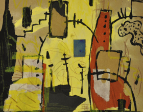 35-Frank Woo "City Life, City Lookout Series - Sunrise" (2004) Mixed Media on Paper 35 x 37 cm
