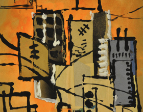 36-Frank Woo "City Life, City Lookout Series - Sunset" (2004) Mixed Media on Paper 34.5 x 35cm